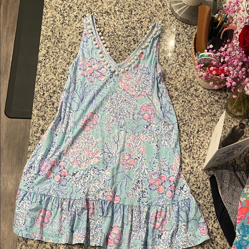 Lilly Pulitzer Blue and Pink Patterned Top